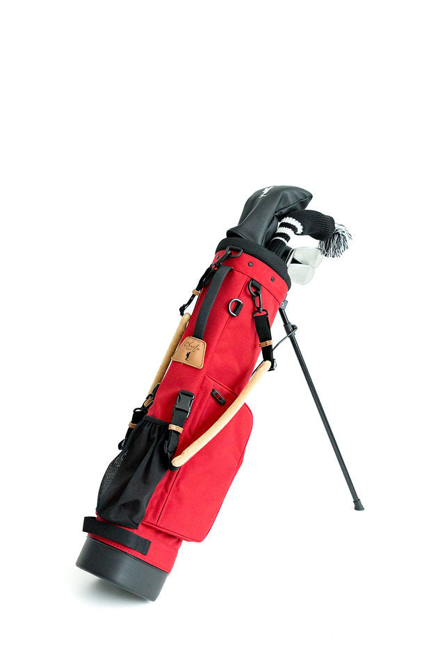 jr golf clubs in red youth golf bag