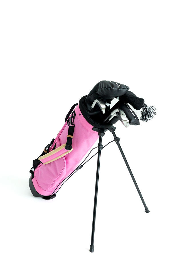 youth golf bag pink with jr golf clubs
