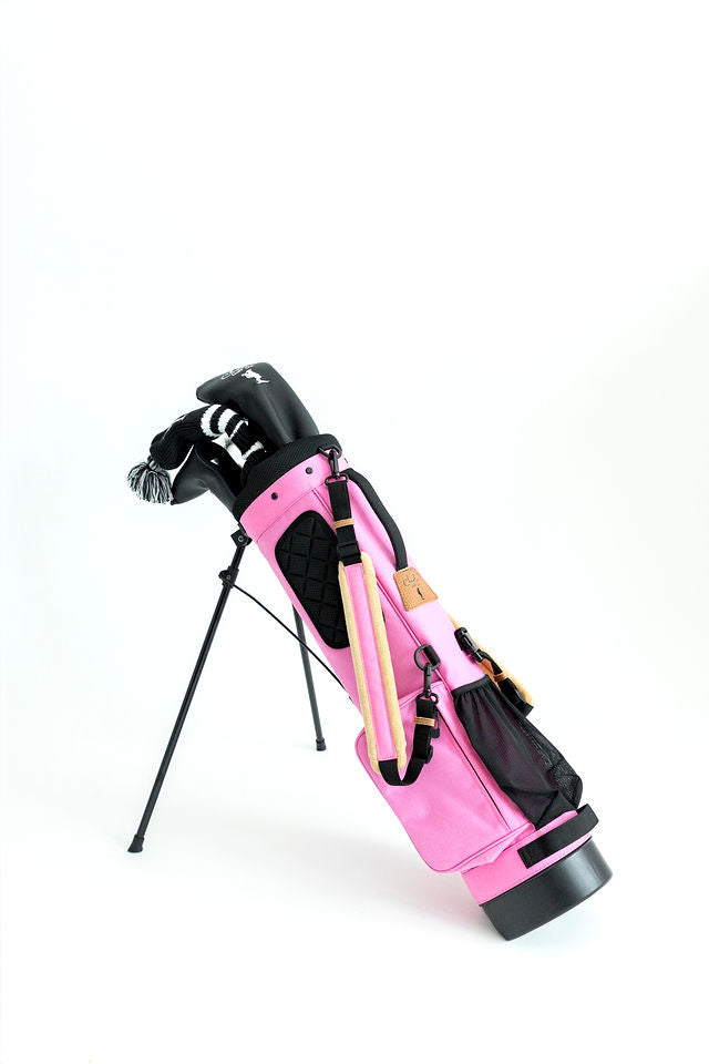 pink youth golf bag with jr golf club set