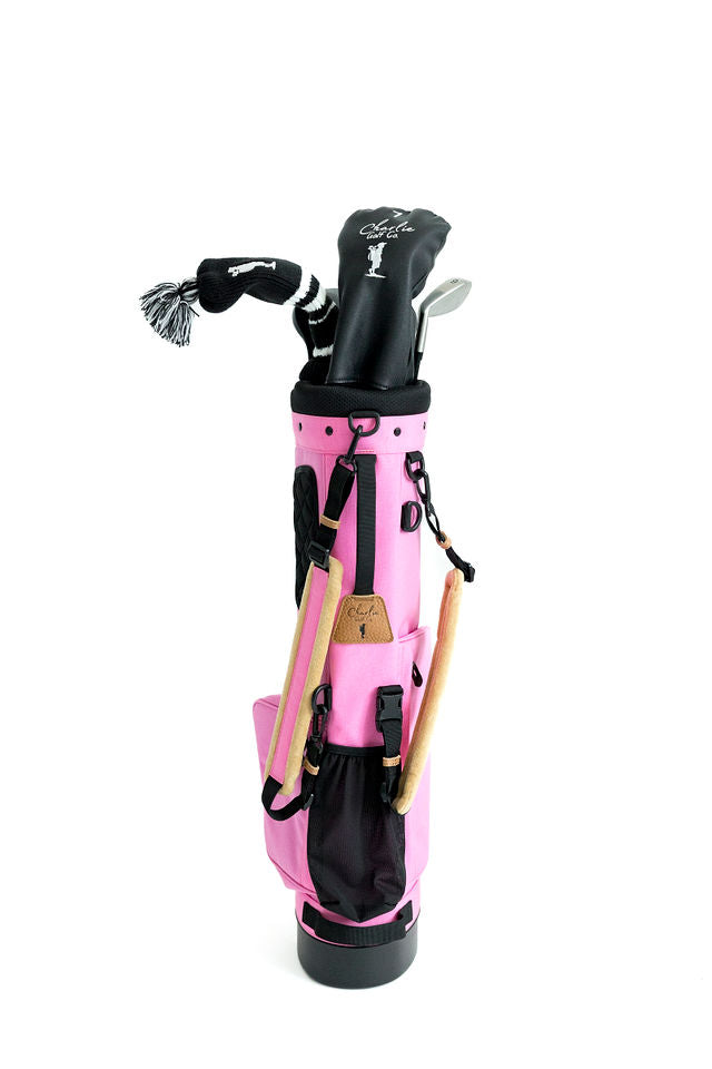 pink jr golf bag with junior golf clubs set