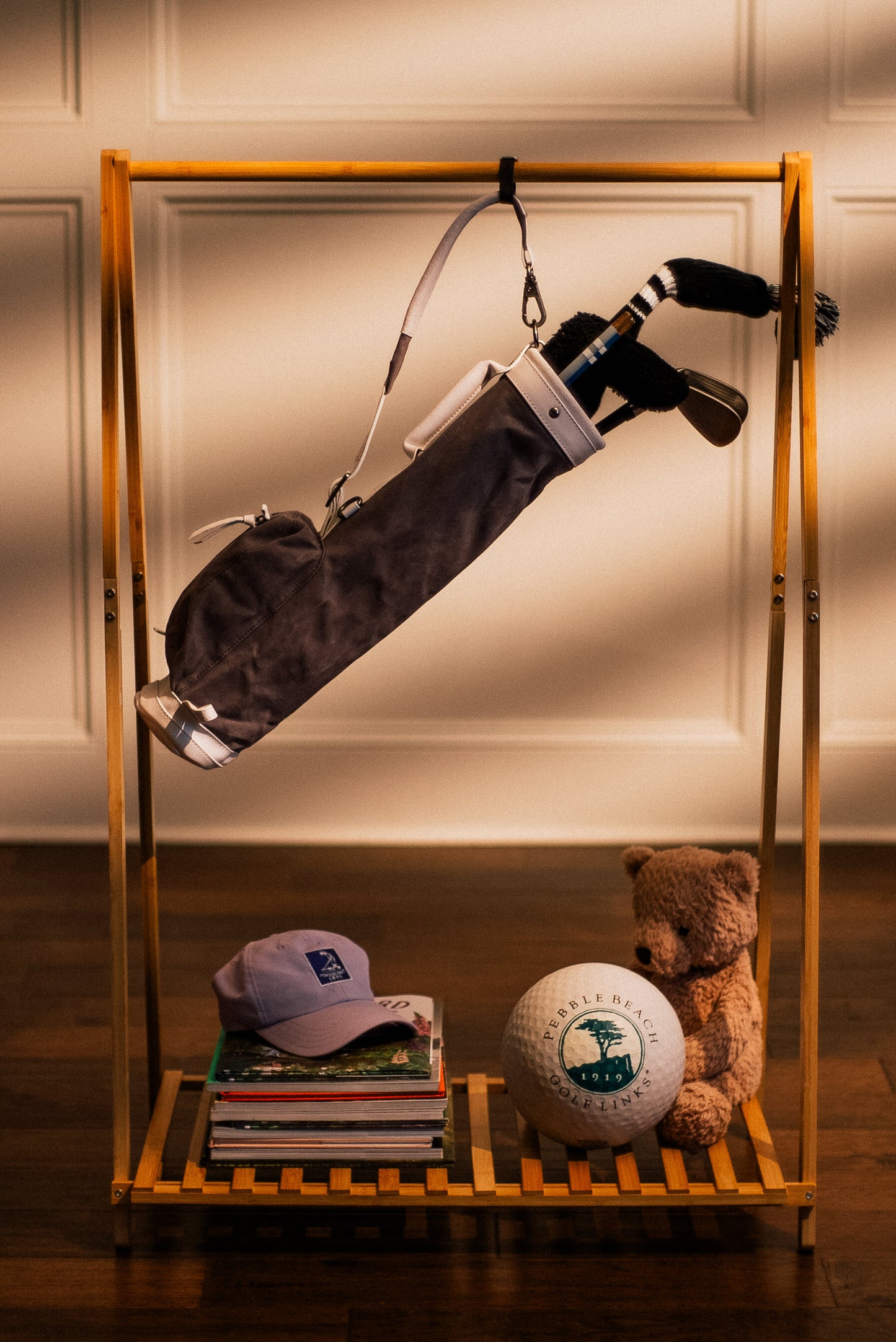 kids golf club set with grey toddler golf bag