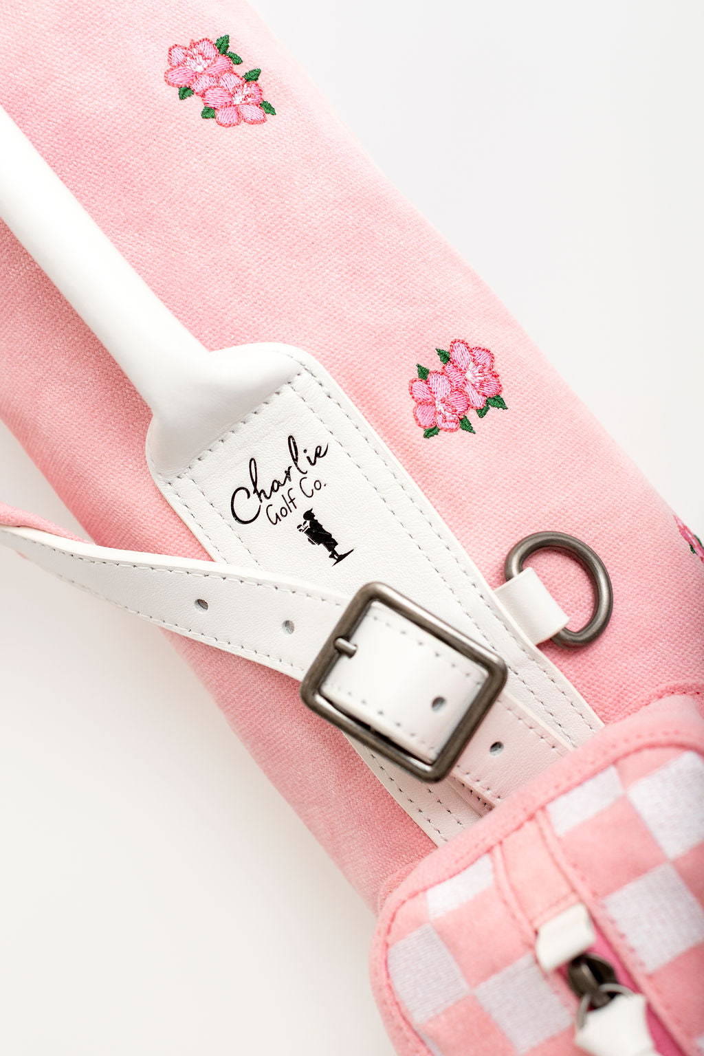 charlie golf co pink toddler golf bag with flowers