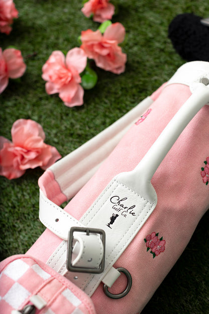 charlie golf pink kids golf bags with flowers