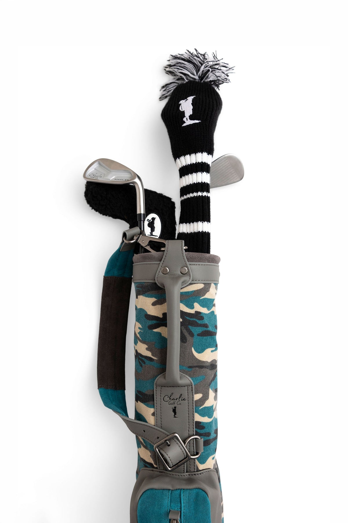 kid golf club set with blue camo toddler golf bag