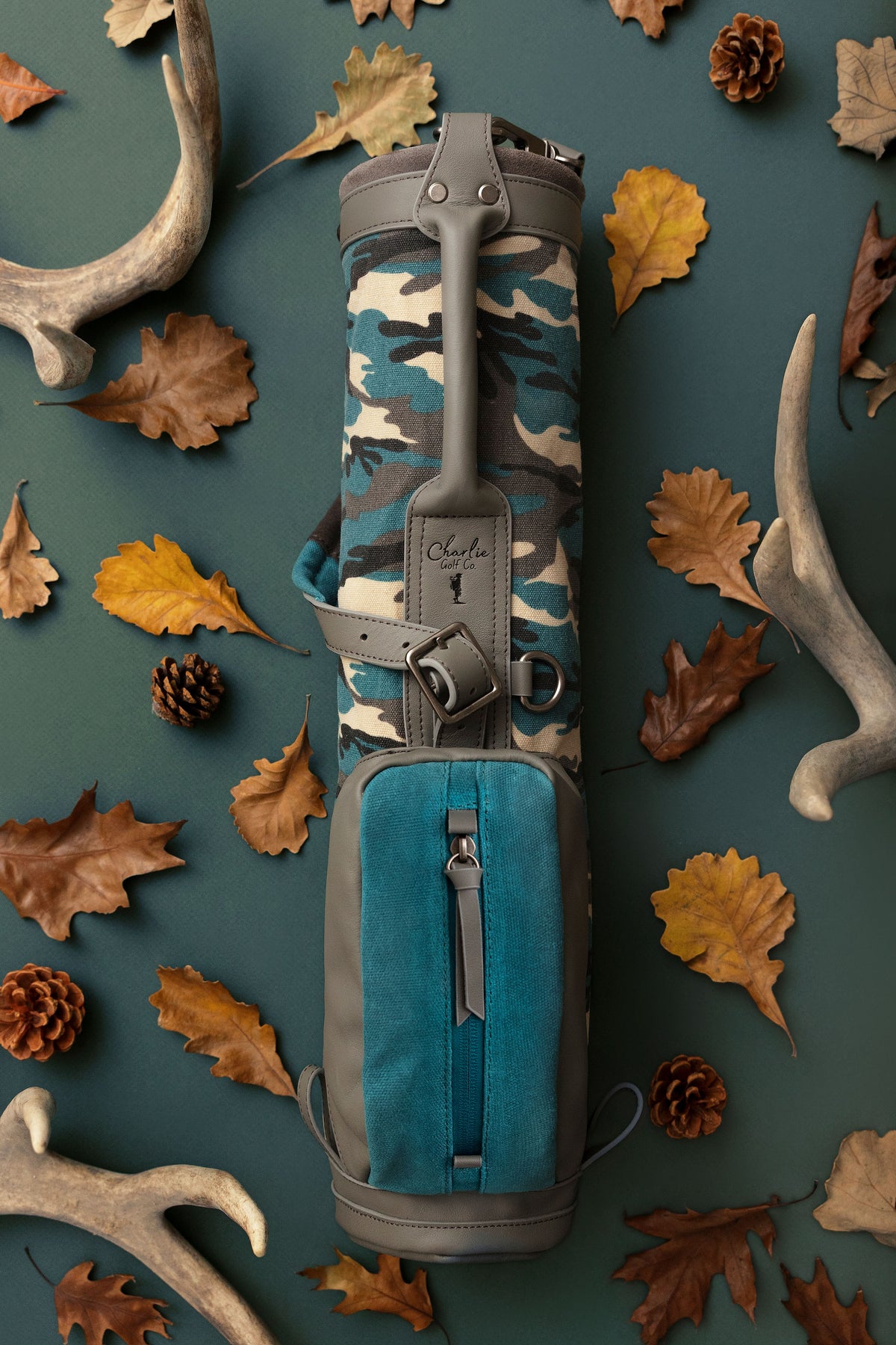 toddler golf bag with blue camo print