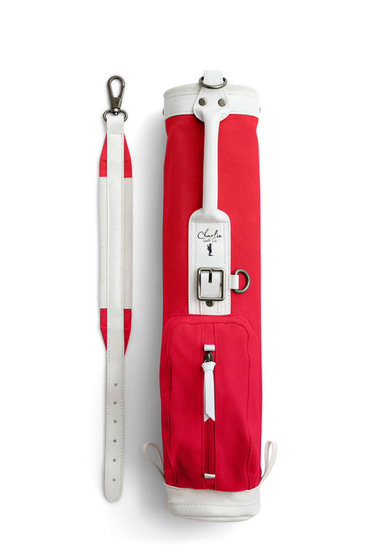 red toddler golf bag