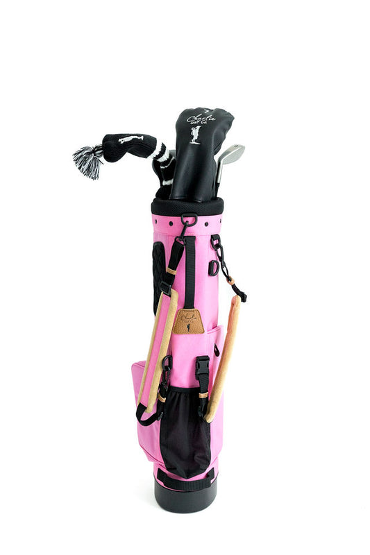 pink jr golf bag with junior golf clubs set