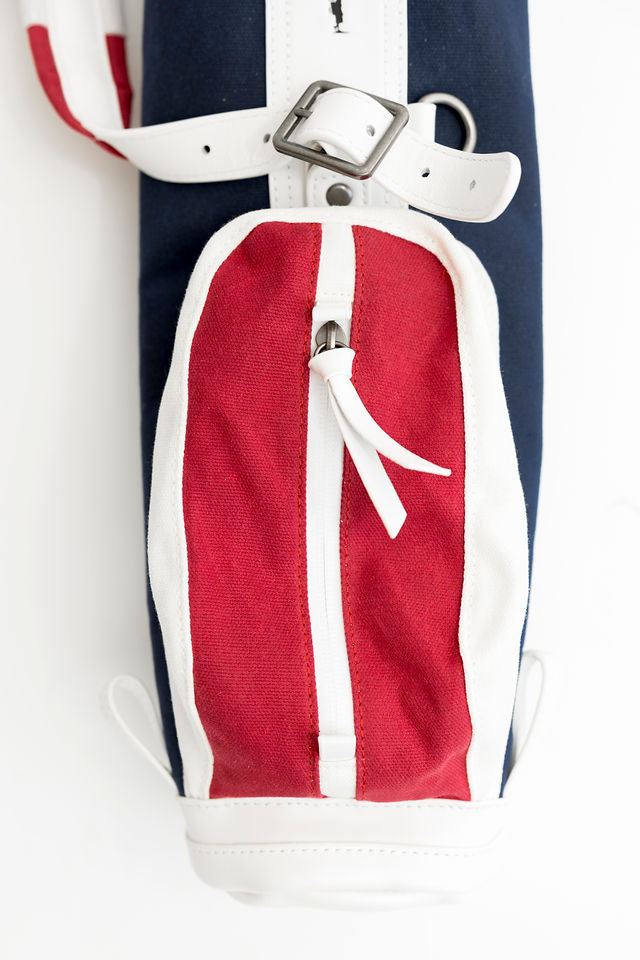 Red white and blue pocket for toddler golf bag