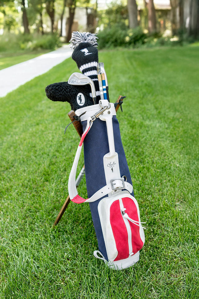 kids golf bag outside