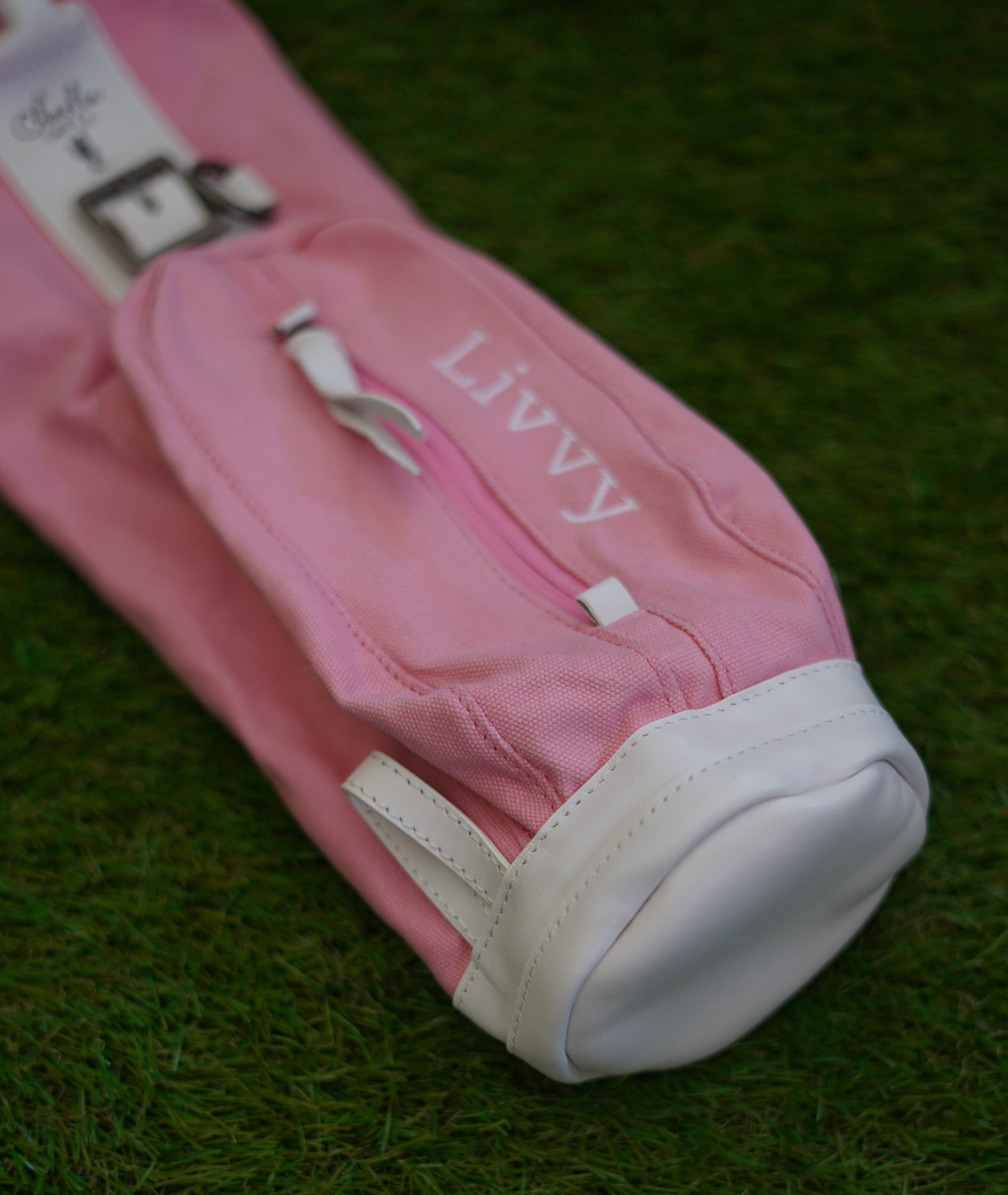 personalize pink toddler golf bag