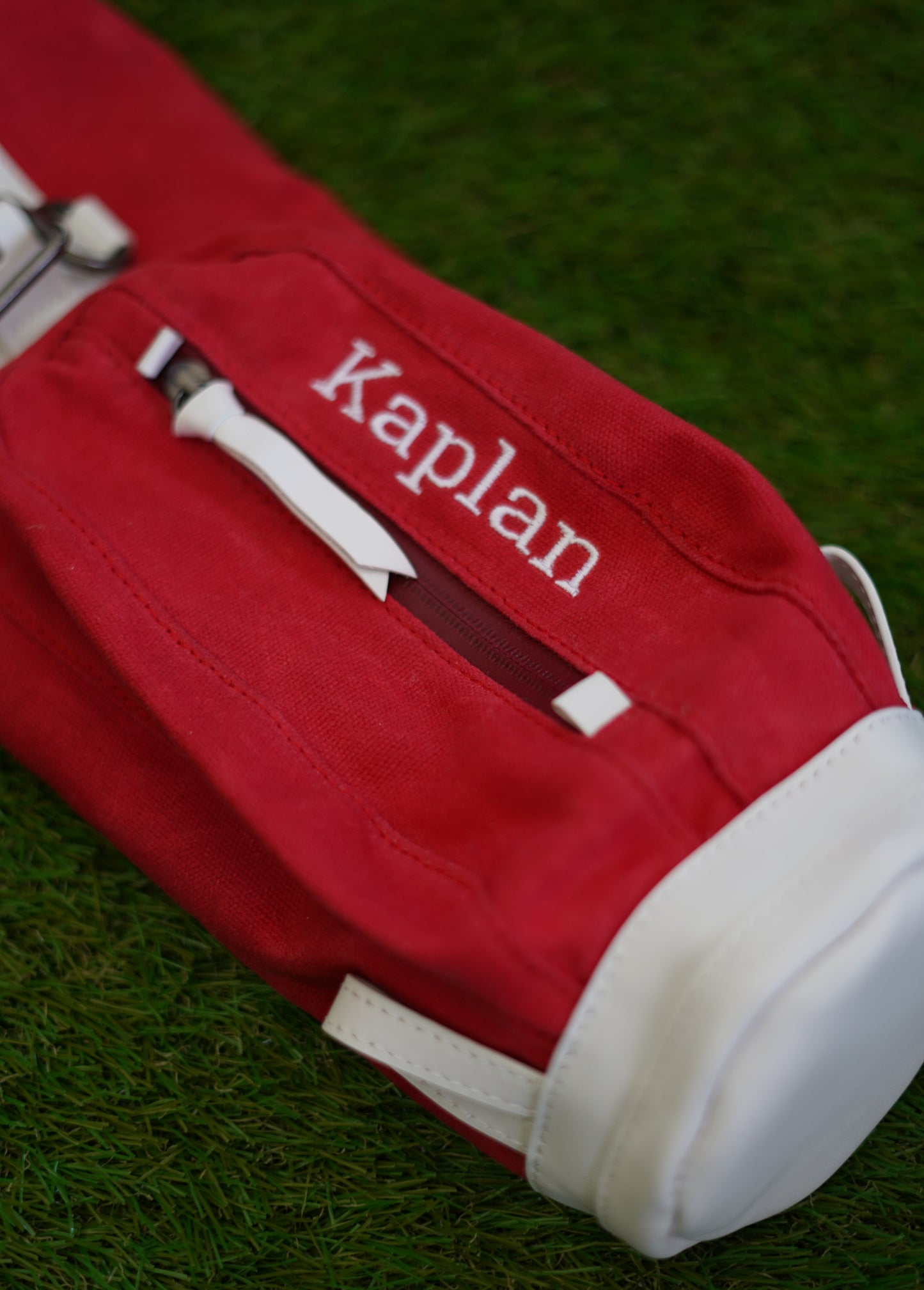 personalized red kids golf bag